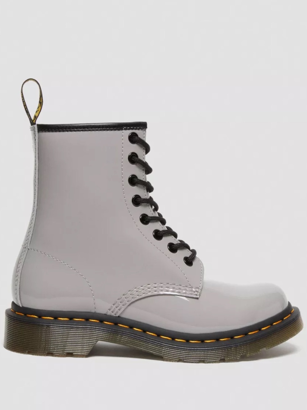 Dr. Martens 1460 Pascal Patent Leather Lamper Gray Women’s size 7 NEW!!!